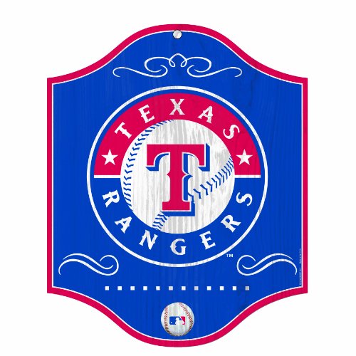 MLB Texas Rangers 11-by-13 Wood Sign