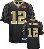 Marques Colston Jersey: Reebok Black Replica Super Bowl XLIV #12 New Orleans Saints Jersey