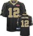 Marques Colston Jersey: Reebok Black Replica Super Bowl XLIV #12 New Orleans Saints Jersey - X-Large
