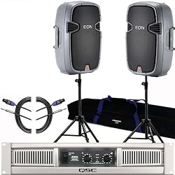 2 JBL EON 305 PA DJ Portable Speakers Bundle