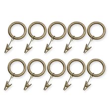 Source Global Unique 10-Pack Curtain Clip Rings, Gold