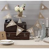 Ginger Ray Vintage Affair Mr. & Mrs. Hessian Burlap Bunting Wedding or Party Decoration Banner, Brown