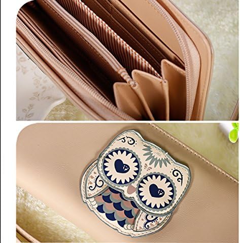 TinoTrade Ladies Cute Leather Wallets Owl Designer Wristlet Purse (Hot Pink)