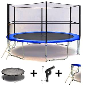 LS-T430-PA14 - LifeStyle ProAktiv - Trampoline de Jardin - 430 cm - Filet de Sécurité - Échelle -Sardines - Bâche - Certification TÜV/GS