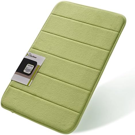 DocBear Bathroom Rug,Memory Foam Bath Mat,The Best Rugs for Bathroom,Soft Absorbent Bath Rug Non Slip Bathroom Mat,Coral Velvet Bathroom Rugs(Green,Size:W17"x L24")