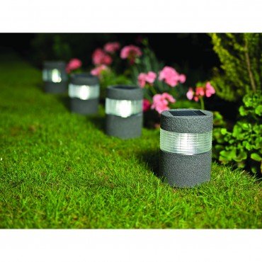 Solar LED Post Markers 360 Degree Light, Set of 2 for Steps, Walkways, Paths