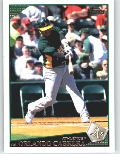 2009 Topps Baseball Card # 452 Orlando Cabrera - Oakland Athletics - Shipped In Protective Screwdown Display Case!