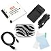 EZOPower NB-8L Battery Kit for Canon PowerShot A2200, A3300 IS, A3100 IS, A3000 IS, Includes Replacement Battery 700mAh EZCBA14 + Charger with Car Adapter + Silver Zebra Zipper Pouch Case + Mini-USB Data Cable + LCD Screen Protector
