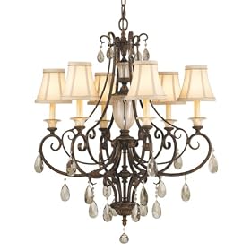 Murray Feiss F2269 6ATS Lake Geneve Six-Light Chandelier, Aged Tortoise Shell with Beige... by Murray Feiss