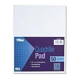 TOPS® Quadrille Pads, Ten Squares per Inch, 8-1/2 x 11, White, 50 Sheets/Pad
