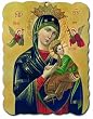 Wood Plaque - Our Lady Of Perpetual Help - 9.5"x7.5" - Exlclusive Artwork From Cromo NB Studios (Milan, Italy)