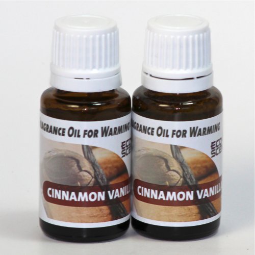 2-Pack. Cinnamon Vanilla Fragrance Oil for Warming from Ecoscents (15 mL). Highly concentrated for intense fragrance, ready to use - no wax or water carrier needed.