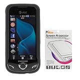 51iG6NYTudL. SL160  GTMax Black Rubberized Hard Cover Case + LCD Screen Protector for ATT Samsung Mythic A897 Cell phone