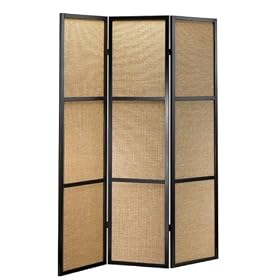 Folding Screen Room Divider - 3 Panels Haiku Bamboo by Adesso