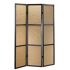 Folding Screen Room Divider - 3 Panels Haiku Bamboo from Adesso