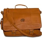 Pangea Columbus Blue Jackets Premium Leather Laptop Messenger Bag