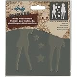 Andy Skinner Mixed Media Stencil & Mask Set 6"X6"-Hippy Chic