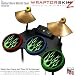 Metal Flames Green Skin by WraptorSkinz fits Guitar Hero 4 World Tour Drum Set for Nintendo Wii, XBOX 360, PS2 & PS3 (DRUMS NOT INCLUDED)