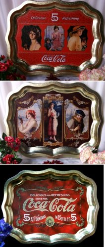 Coke Coca-Cola Wavy Tin Tray Assorted