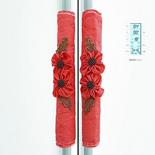 Refrigerator Oven Door Handle Covers 1 Pair (2 Pcs) Red