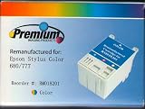 Premium Imaging RM018201 remanufactured tri-color inkjet cartridge; a compatible, high quality, economical substitute for the Epson T018201 used in the Epson Stylus Color 680, Stylus Color 777, and Stylus Color 777i Printers.