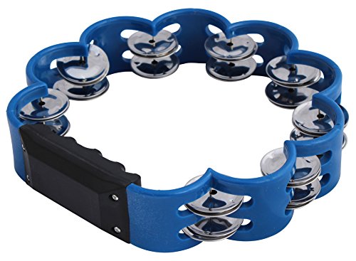 YMC Flower Shaped Ez Grip Tambourine 16 Jingles - Blue