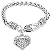 Mother's Day Gift for Grammy Bracelet Engraved Gift Jewelry For Grammy Crystal Adorned Heart Shaped Pendant Lobster Claw Bracelet Gift for Mom or Grandma