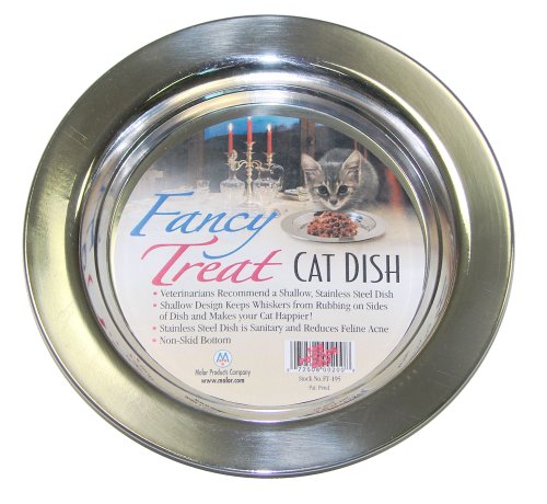 Molor Products Fancy Treat Cat Dish Stainless Steel Each
