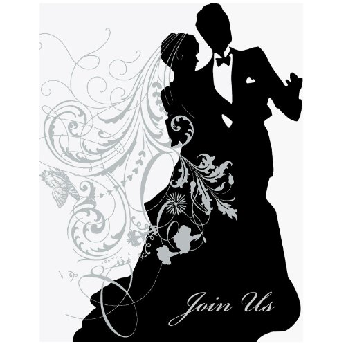 Wedding Silhouette Invitations 25 Per Pack