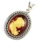 Amber Cameo Pendant