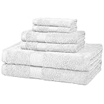 Amazonベーシック コットン100% 高品質タオル デイリーセット×2組 (ホワイト)