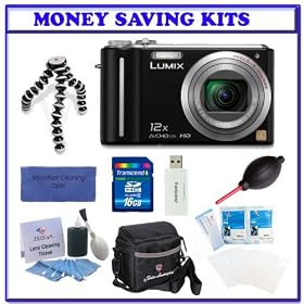 Panasonic Lumix DMC-ZS3 10MP Digital Camera (Black) + Willoughbys Two (2) Transcend 16GB SDHC w/ Card Reader / Writer Deluxe Accessory Bundle + Joby Gorillapod Flexible Mini Tripod
