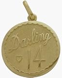10K Yellow Gold Darling #14 Age Expression Pendant with chain