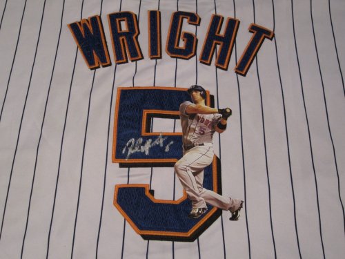 DAVID WRIGHT SIGNED AUTOGRAPHED JERSEY NEW YORK METS COA + HOLOGRAM