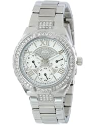 GUESS Womens U0111L1 Sparkling Silver-Tone Hi-Energy Mid-Size Watch