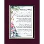 "A Wedding Wish" Touching 8x10 Poem, Double-matted in Burgundy Over Dark Green and Enhanced with Watercolor Graphics.