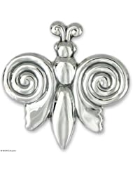 Sterling silver brooch pendant, Bubble Butterfly