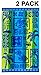 COTTON CRAFT - 2 Pack - Oversized Jacquard Double Woven Velour Beach Towel 39x68 - Island Blue Yellow - Highly Absorbent - 450 Grams per Square Meter 100% Pure Ringspun Cotton