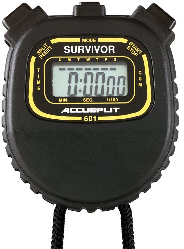 ACCUSPLIT Survivor - S1XL Stopwatch, Cumulative Split, Clock (Black) On Sale