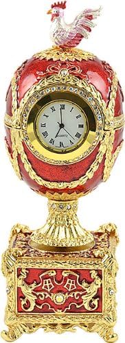 Faberge Style Easter Musical egg shell "Hen the clock"15.5cm/6.1"/JD0250-4