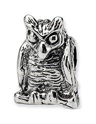 Reflections Beads Silver Perched Owl Animal Bead