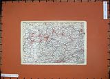 1913 COLOUR MAP GERMANY DUISBURG BARMEN HAGEN DORTMUND