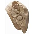 Angora Wool Blend Fashion French Beret with Flower Accent ( Choose from 6 colors )