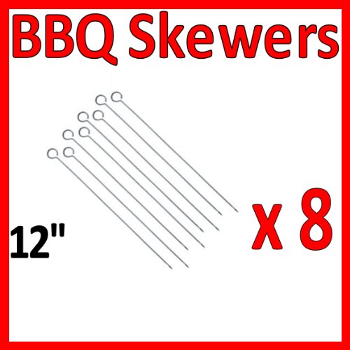 Pms International 191/012 6pc 12" Chrome Bbq Skewers 22mm On Backing Card