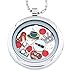 Round Necklace Floating Charm Locket with Bamboo Chain