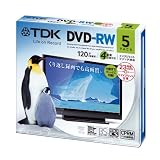 TDK 録画用DVD-RW デジタル放送録画対応(CPRM) 4倍速 インクジェットプリンタ対応(ホワイト・ワイド) 5枚パック 5mmスリムケース DRW120DPWB5UE