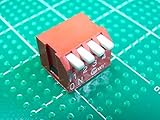 基板用ディップスイッチ＜4ビット　赤　ピアノタイプ＞2個入＜swp-104＞