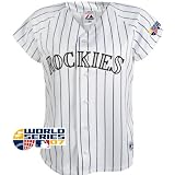 Colorado Rockies Home Pinstripe World Series Replica Women's Jersey at Majestic