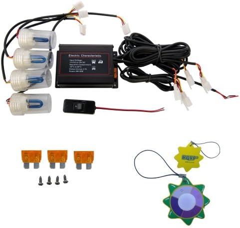 HQRP Ultra Compact High Power Emergency Hazard Warning Strobe Light System 4 HID Bulbs 60W Blue plus HQRP UV Meter