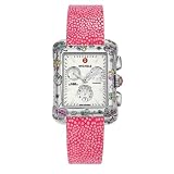 MICHELE Fleur Butterfly Colored Stones Pink Galuchat Strap by 54